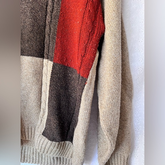 Liberty Sweaters Oversized Crew Neck Patchwork Pullover - Picture 3 of 4